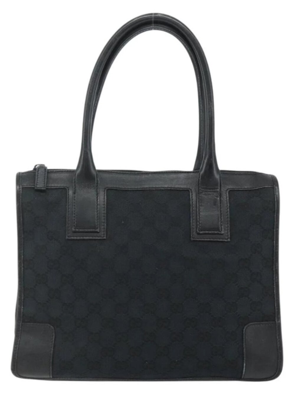 GUCCI GG Canvas Tote Bag Black Gold Auth 177786 - Picture 2 of 16